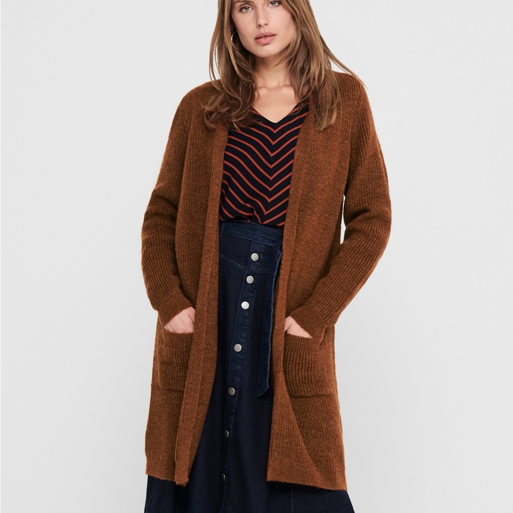 ONLY Rust/Brown Long Cardigan